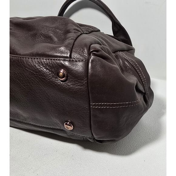 B. Makowsky Shoulder Bag Brown Leather Copper Hardware Large Slouchy Bag - Picture 10 of 16